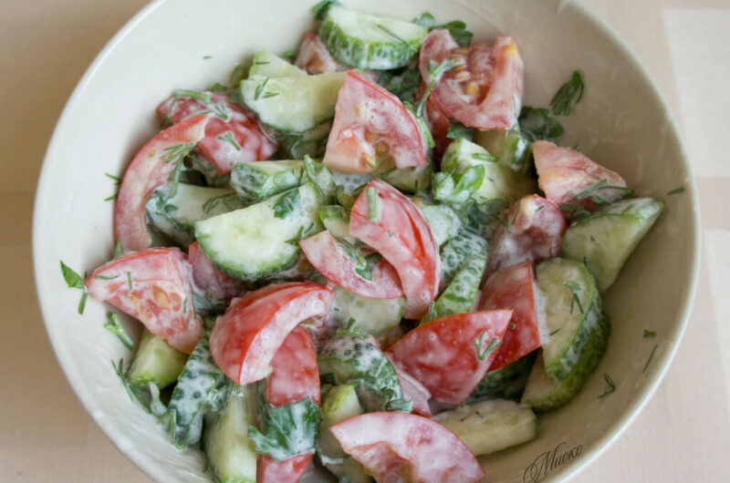 Creamy Cucumber and Tomato Salad